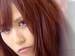 Asian babe rubs in public