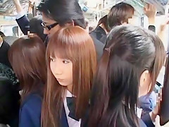 Horny Japanese slut Hina Umehara, Mizuki Akiyama, Anna Mutsumi in Exotic Bus JAV scene