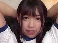 Cute Japanese schoolgirl in gym outfit bondage orgasm!