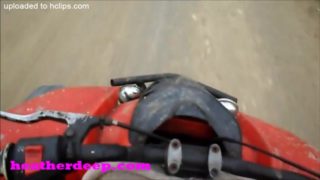 Heather Deep 4 wheeling on scary fast quad and ###ing next to horses in the jungle