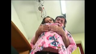 Hot-tempered maiden Jenny with massive natural tits bends down for sex