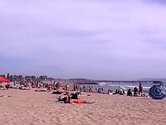 Japaneses tourists visit Hawaii and enjoy a big white cock