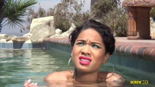 Lovely, ebony cock teaser wants to give a blowjob to some guy and make him cum