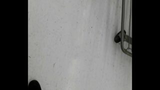 Slutty Teenage girl bends over in her grey leggings