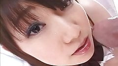 Sweet AV model sucking on a big cock for the cameras