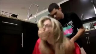 young s. fucks his hot mom in the kitchen