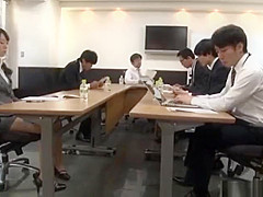 BUSHY CUNT OF AN ASIAN SECRETARY POUNDED DURING A LUNCH BREAK