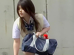Hot Jap schoolgirls losing their pants to sharking