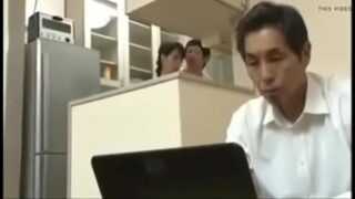 Japanese Asian Mom Cheating with her Young s.