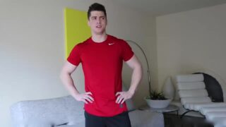 Wrestler Turned Bodybuilder Collin Simpson Jerks His Big Cock